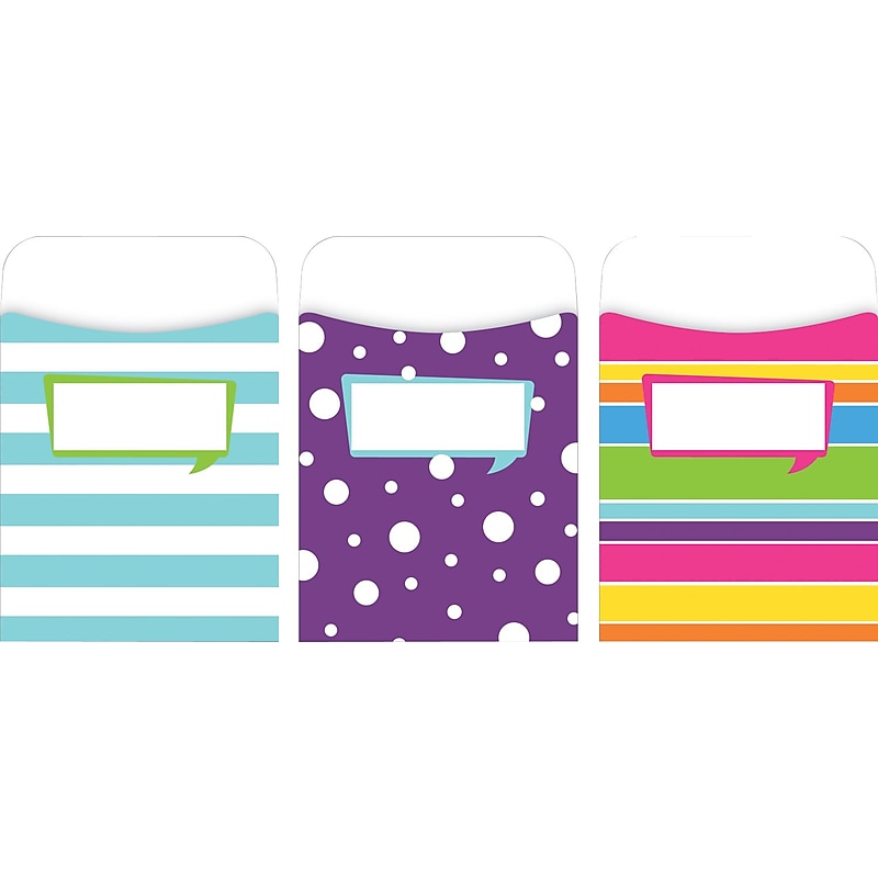 Barker Creek Happy Peel & Stick Library Pockets, 5.125" x 3.5", 30/Pack (LL1234) image 1