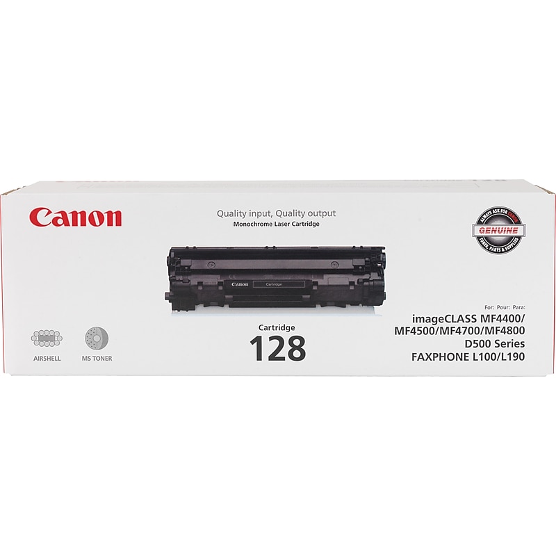 Canon 128 Black Standard Yield Toner Cartridge (3500B001AA) image 1