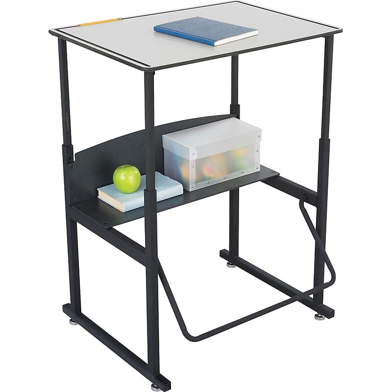 Safco AlphaBetter® Desk, Gray/Black, 26" - 42"H x 28"W x 20"D image 1