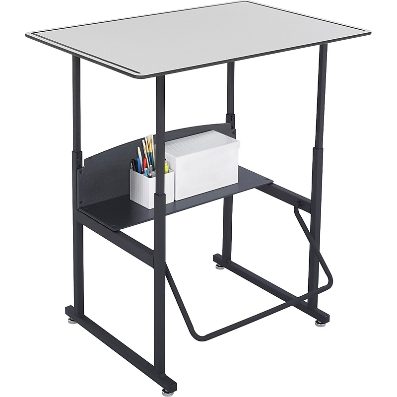 Safco AlphaBetter® Desk, Gray/Black, 26" - 42"H x 36"W x 24"D image 1