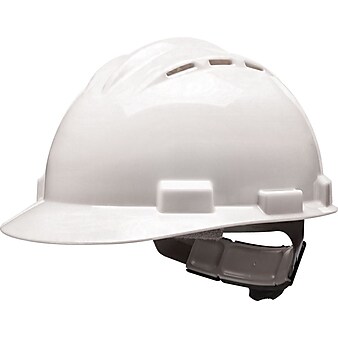 Bullard Polyethylene 4-Point Ratchet Suspension Short Brim Hard Hat, White (62WHR)