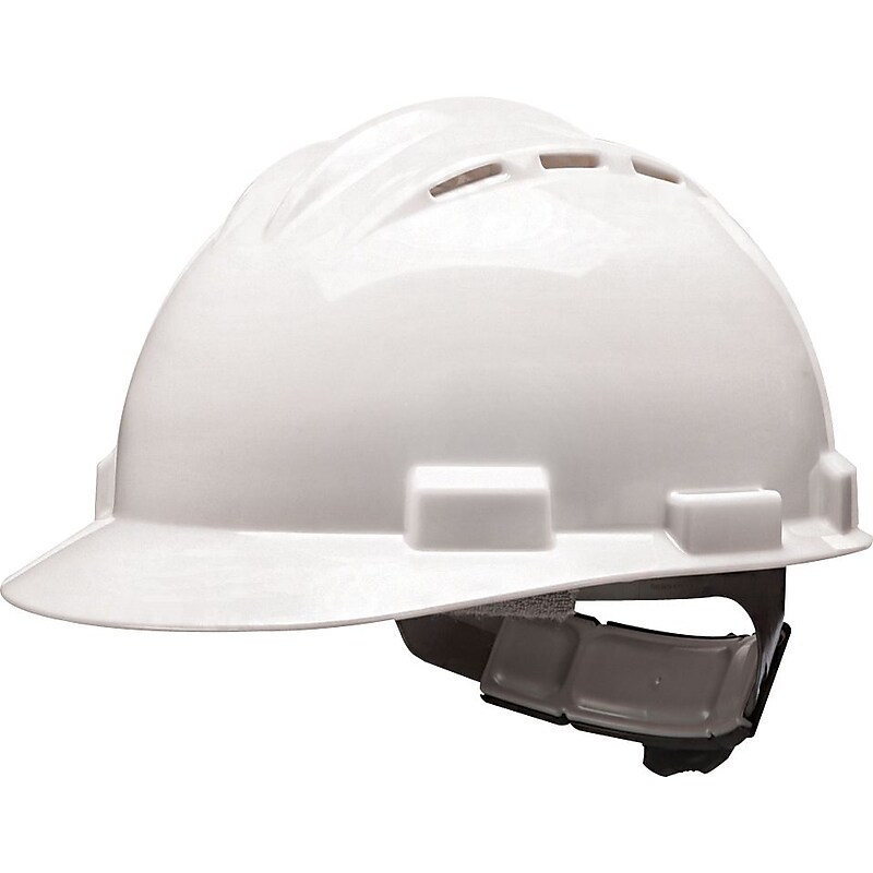 Bullard Polyethylene 4-Point Ratchet Suspension Short Brim Hard Hat, White (62WHR) image 1