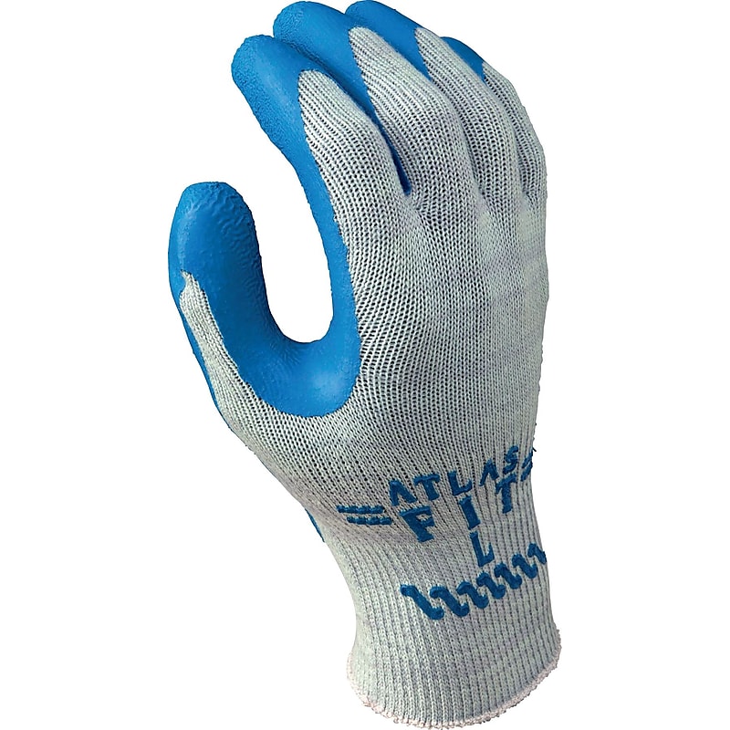 Best Manufacturing Company Gray/Blue Rubber Palm Coating Gloves, S image 1