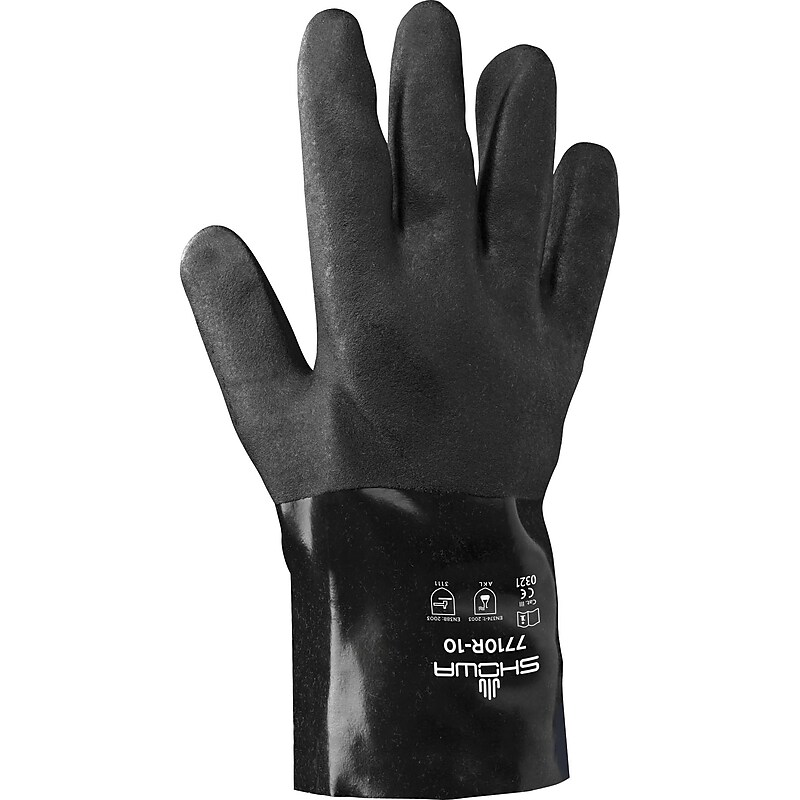 Best Manufacturing Company Black Chemical Resistant 12/Pack Gauntlet Gloves image 1