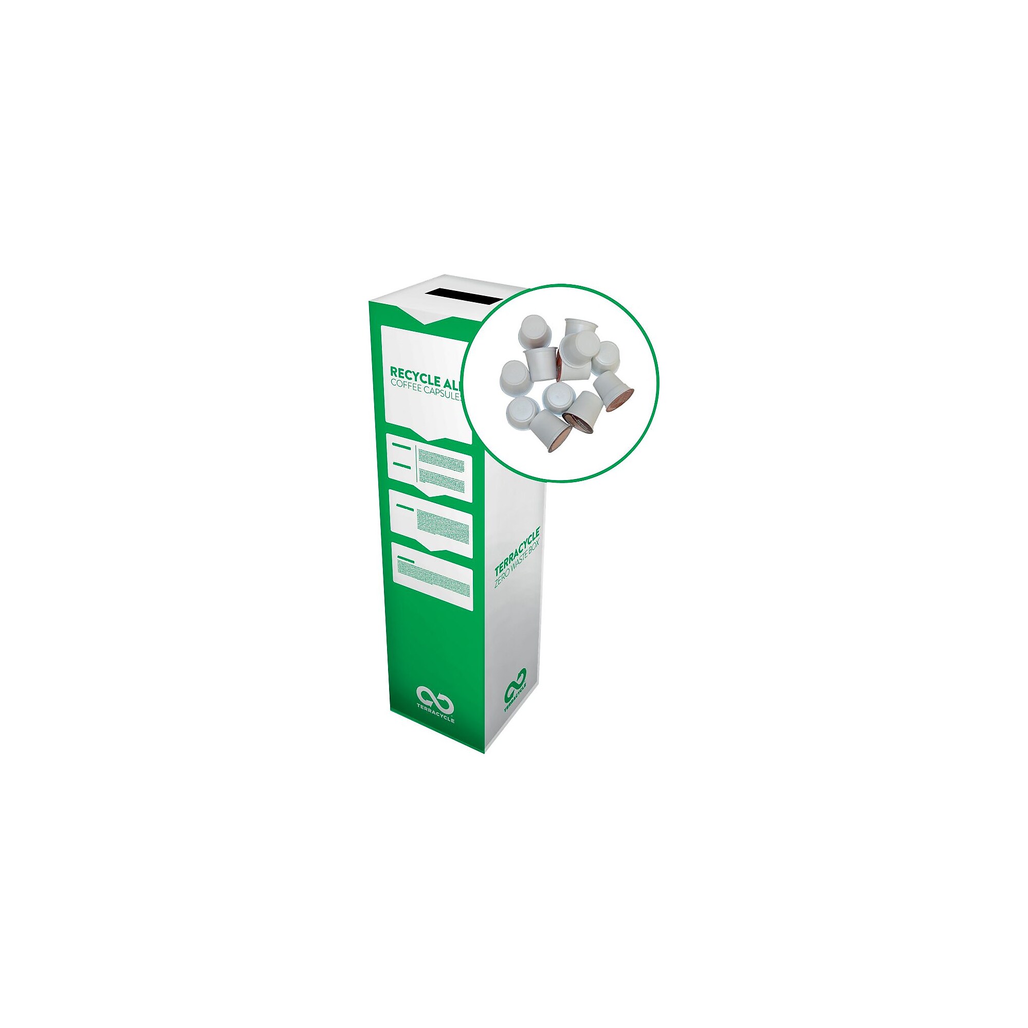 TerraCycle Cardboard Coffee Capsules Recycling Box, 10.5 Gallon, White/Green (171) Sansujyuku sansujyuku.com