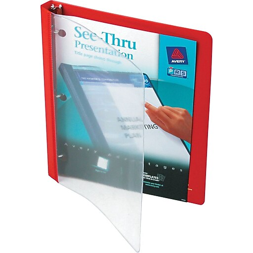 Avery SeeThru Standard 0.5" 3Ring View Binder, Red (10803) at Staples