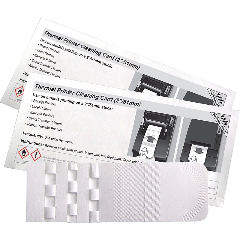 Alliance Waffletechnology Thermal Printer Cleaning Card (6" x 2"), 15 Cards/Box image 1