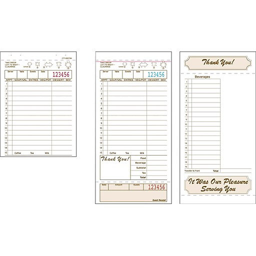 Alliance T4997SP, 2part, Carbonless, Tan, 15 Line, Guest Checks, Case