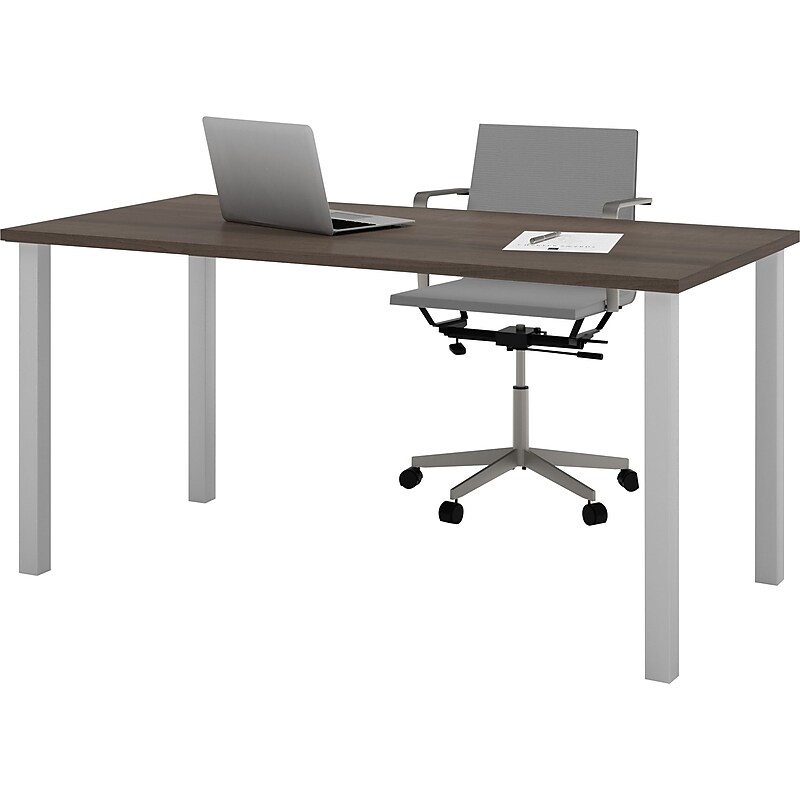 Bestar 30" x 60" Table with Square Metal Legs, Antigua (65865-52) image 1