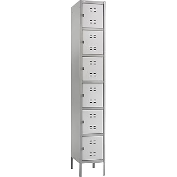 Safco® Steel Locker, Box Locker, Gray, 78"H x 12"W x 18"D (5524GR)