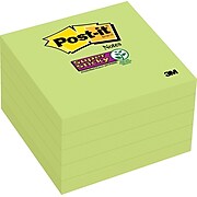 Post-it® Super Sticky Notes, 3" x 3", Limeade, 5 Pads/Pack (654-5SSLE)