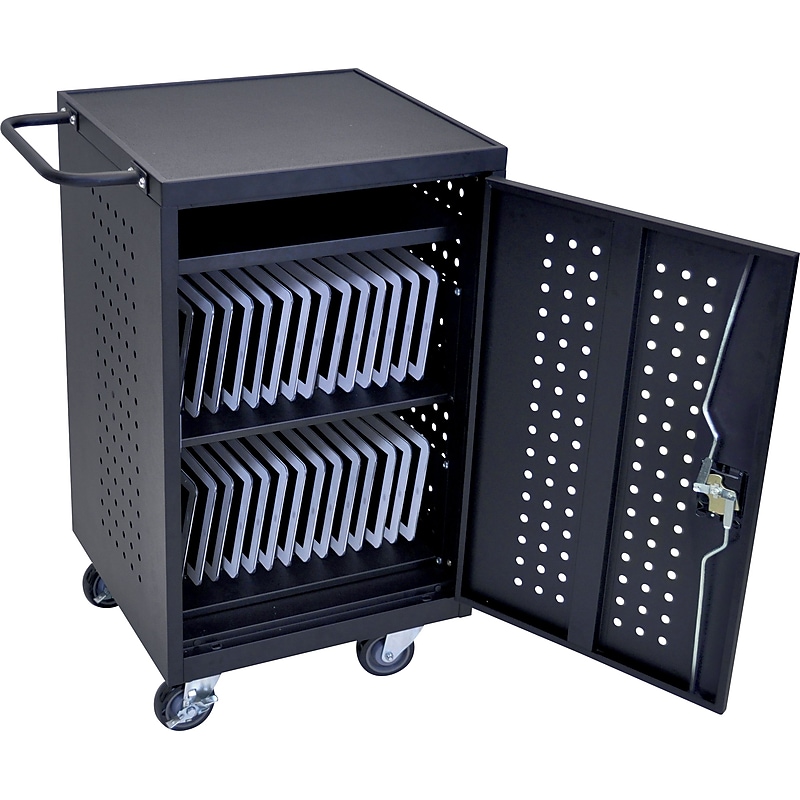 Luxor 16 Capacity Tablet Charging Cart, Black (LLTM16-B-V2) image 1