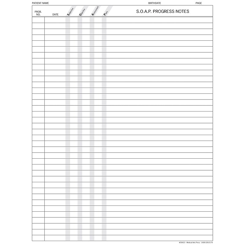 Medical Arts Press S.O.A.P. Progress Reports, 250/Pack (20432RL) image 1