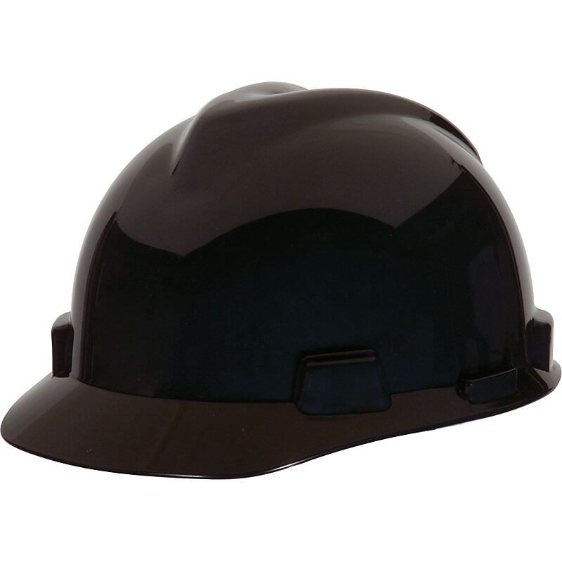 Mine Safety Appliances V-Gard Polyethylene Type I 4-Point Pinlock Suspension Short Brim Hard Hat, Gray (463948) image 1