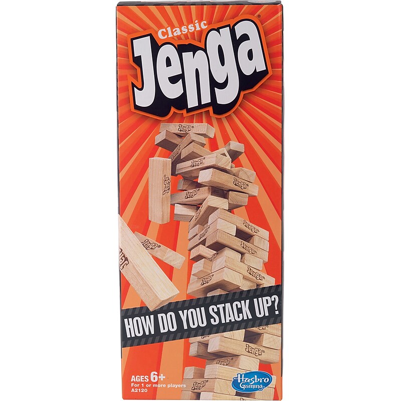 Hasbro Classic Block-Stacking Jenga Game, Ages 6+ (HAS2120) image 1