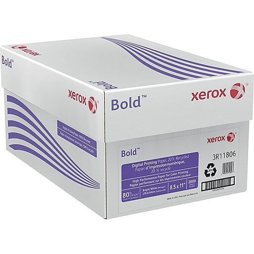 Xerox® Bold™ Digital Printing Paper, 20 Recycled, 80 lb. Cover, 8 1/2