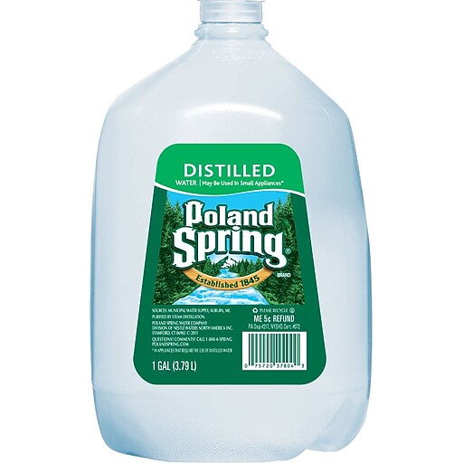 Poland Spring Distilled Water, 1gallon Plastic Jug, 6/Case Staples