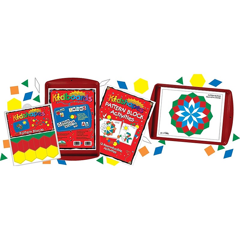 Barker Creek Learning Magnets Pattern Block Activity Kit, 110/Set (LM2320) image 1