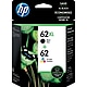 HP 62XL/62 Black High Yield and Tri-Color Standard Yield Ink Cartridge, 2/Pack (N9H67FN#140)