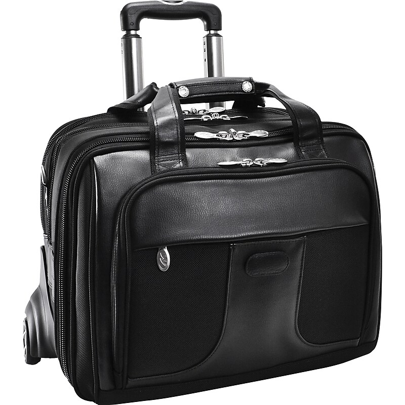 McKlein R Series, CHICAGO, Nylon, Patented Detachable Wheeled Laptop Overnight w/Removable Briefcase, Black (73585) image 1