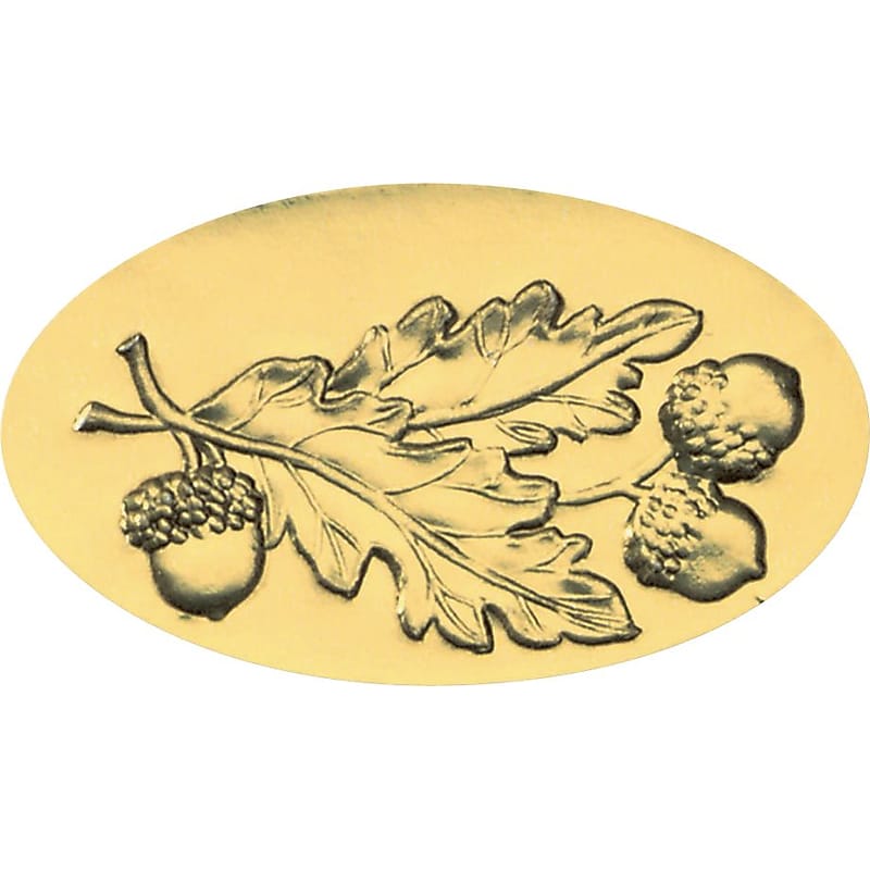 Great Papers Acorn Leaf Seasonal Seals, Gold, 30/Pack (2015063) image 1