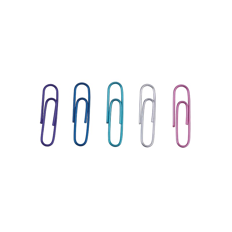 Staples® Translucent Paper Clips, #2 Sized, Assorted Colors, 600/Pack (28702) image 1