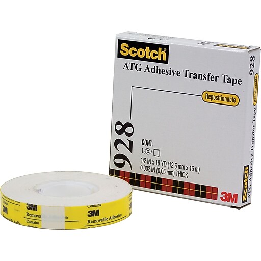 3M 928 Repositionable Adhesive Transfer Tape, 3/4" x 18 yds., 6/Pack at
