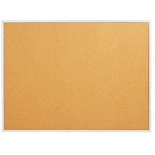 Staples Standard Cork Bulletin Board, Aluminum Frame, 5'W x 3'H Staples