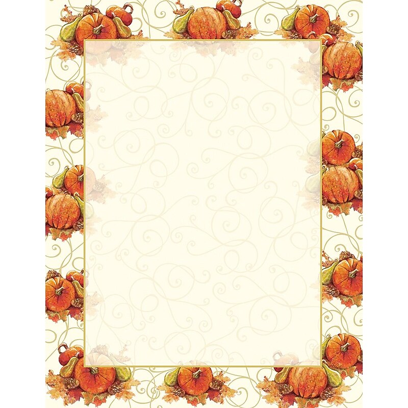 Great Papers Pumpkin Swirl Holiday Letterhead, Multicolored, 80/Pack (2013292) image 1