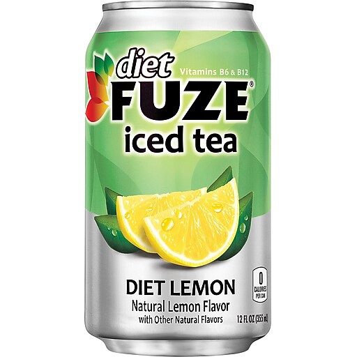 Fuze® Diet Lemon Iced Tea, 12 oz. Cans, 24/Pack at Staples