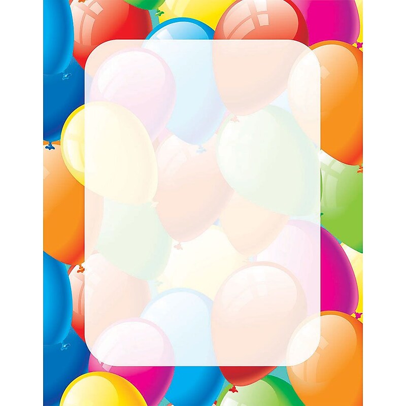 Great Papers® Balloon Border Letterhead 80 count image 1