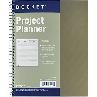 TOPS Noteworks Project Planner, 6-3/4" x 8-1/2", Bronze, 70 Sheets/Pad (63826)