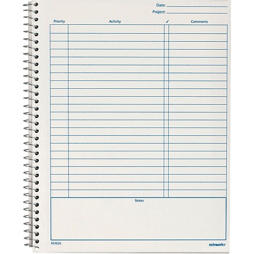 TOPS® Noteworks Project Planner Notebook with Poly Metallic Cover, 8 1/