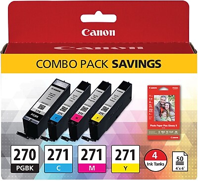 Canon 270/271 Black/Cyan/Magenta/Yellow Standard Yield Ink Cartridge, 4/Pack (0373C005) Sansujyuku sansujyuku.com