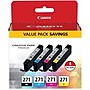 Canon 271 Black/Cyan/Magenta/Yellow Ink Cartridge, 4/Pack (0390C005)~#|#~s0998729_sc7