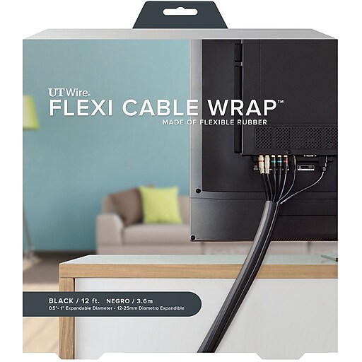 12’ FLEXI CABLE WRAP, BLACK Staples
