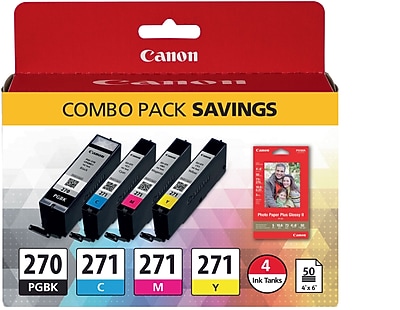 Canon 270/271 Black/Cyan/Magenta/Yellow Standard Yield Ink Cartridge, 4/Pack (0373C005) Sansujyuku sansujyuku.com