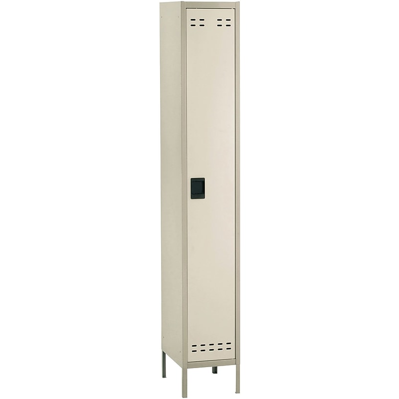 Safco® Steel Locker, Single-Tier, Tan, 78"H x 12"W x 18"D (5522TN) image 1