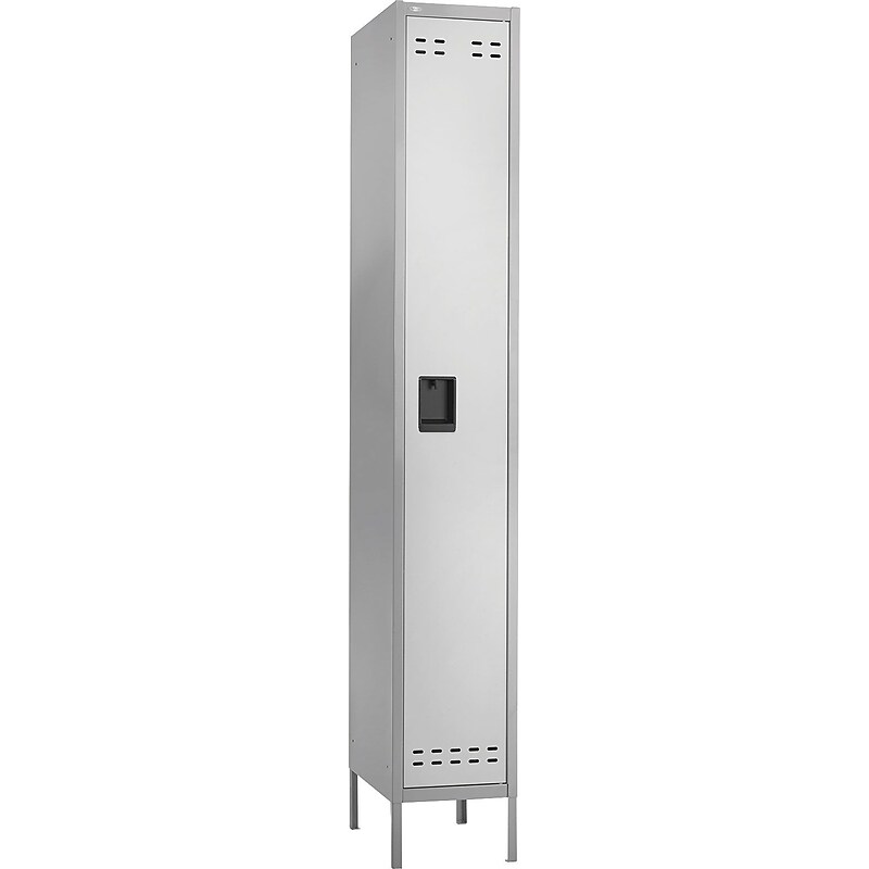 Safco® Steel Locker, Single-Tier, Gray, 78"H x 12"W x 18"D (5522GR) image 1