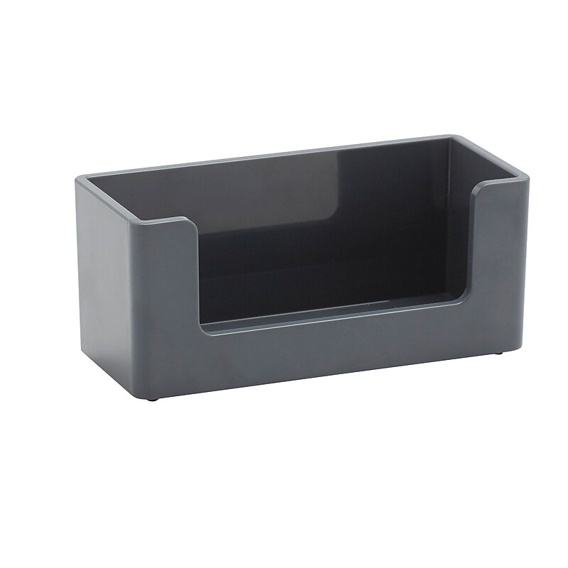 Poppin Business Card Holder, 90-Card Capacity, Dark Gray (102741) image 1