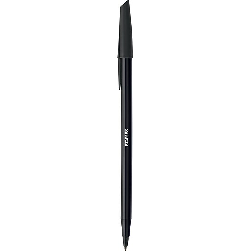 Staples Stic Ballpoint Pens, Medium Point, Black Ink, 60/Pack (29250