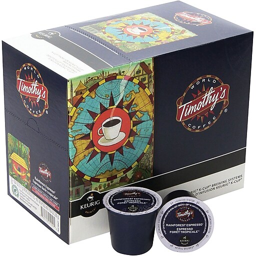 Timothy's World Coffee® Rainforest Espresso® KCup® Pods, 24/Bx at Staples