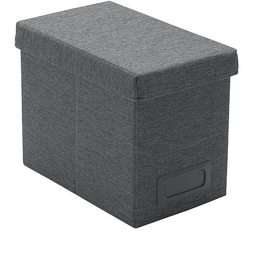 Poppin Dark Gray Medium Storage File Box at Staples