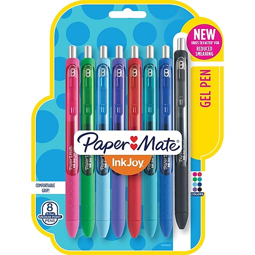 Paper Mate® InkJoy® Gel Pens, Medium Point, Assorted, 8/Pack (1958946