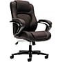 HON Vinyl High-Back Executive Chair, Center-Tilt, Fixed Arms, Brown (BSXVL402EN45)~#|#~s1004130_sc7