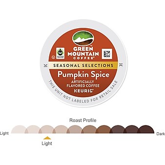 Green Mountain Pumpkin Spice Coffee, Keurig® K-Cup® Pod, Light Roast, 96/Carton (6758)