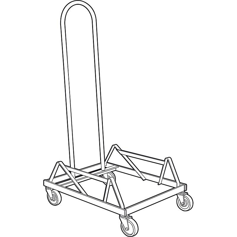 Global Popcorn High Density Dolly, Black (TD6715) image 1