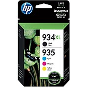 HP 934XL/935 Black High Yield and Cyan/Magenta/Yellow Standard Yield Ink Cartridge, 4/Pack (N9H66FN#140)