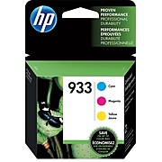 HP 933 Cyan/Magenta/Yellow Standard Yield Ink Cartridge, 3/Pack (N9H56FN#140)