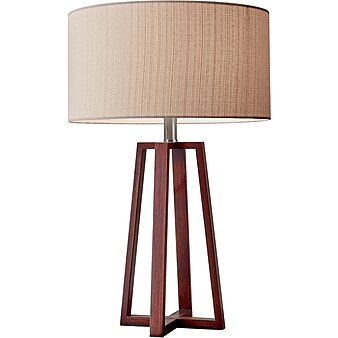 Adesso® Quinn Incandescent Table Lamp, 23.75"H, Walnut Birch Wood (1503-15)